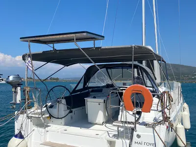 Cockpit of My Way, a Beneteau Oceanis 40.1 sailboat at Municipal Unit of Lefkada, Greece