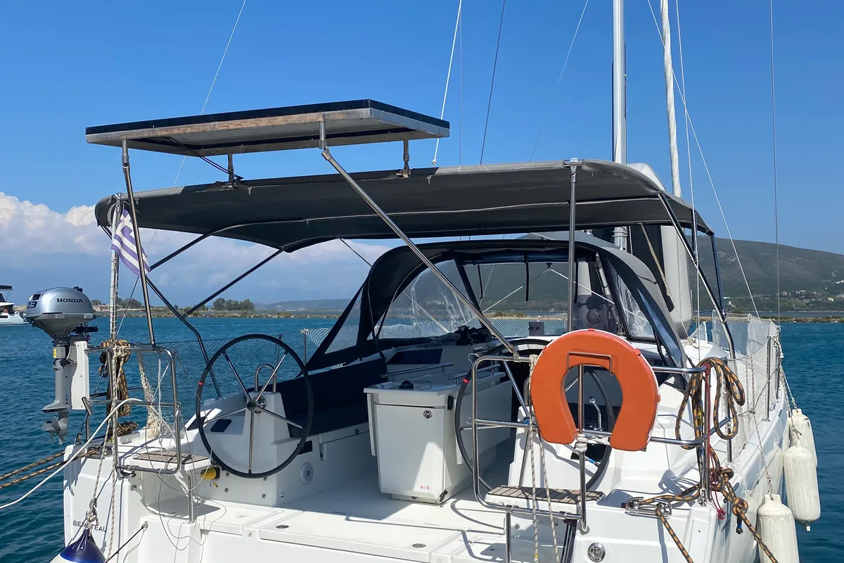 Cockpit of My Way, a Beneteau Oceanis 40.1 sailboat at Municipal Unit of Lefkada, Greece