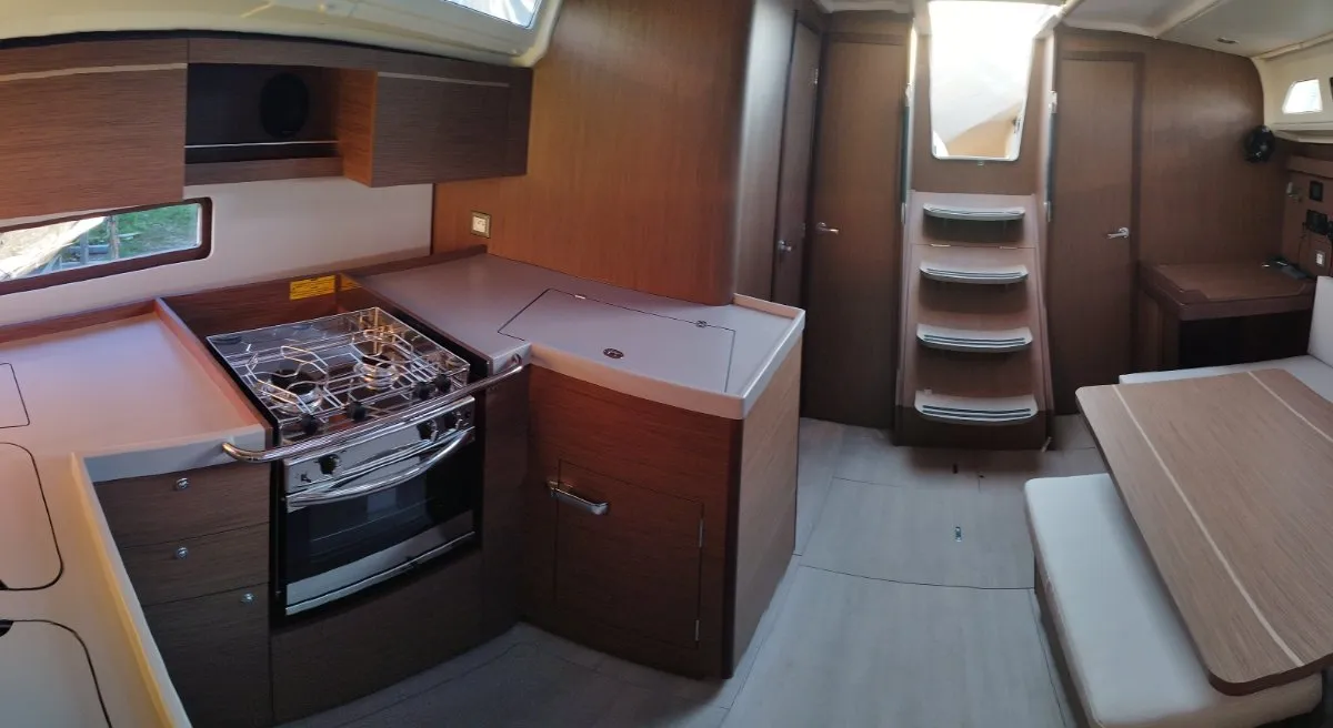 Galley of My Way, a Beneteau Oceanis 40.1 sailboat at Municipal Unit of Lefkada, Greece