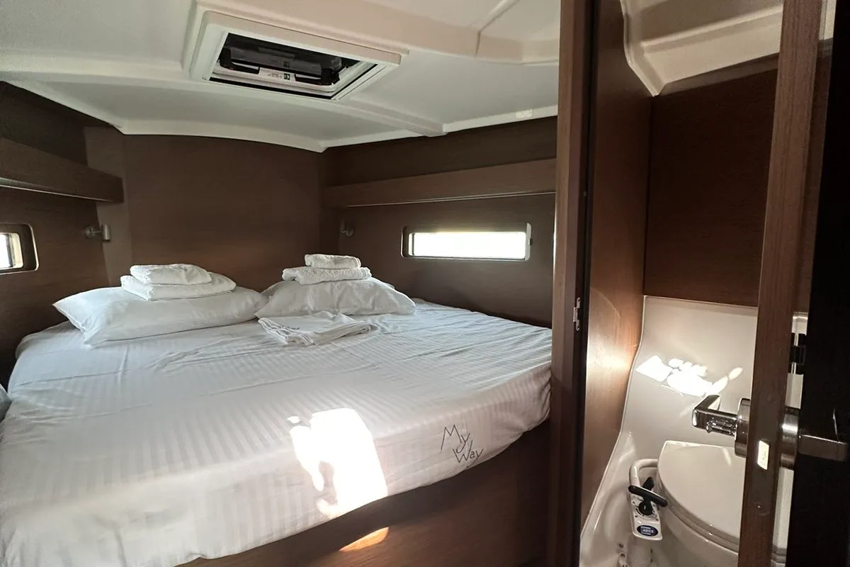 Cabin on My Way, a Beneteau Oceanis 40.1 sailboat at Municipal Unit of Lefkada, Greece