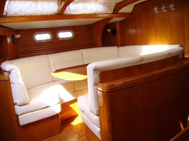 Salon of Sweet Sue II, a Jeanneau Sun Odyssey 47 sailboat at Athens, Greece
