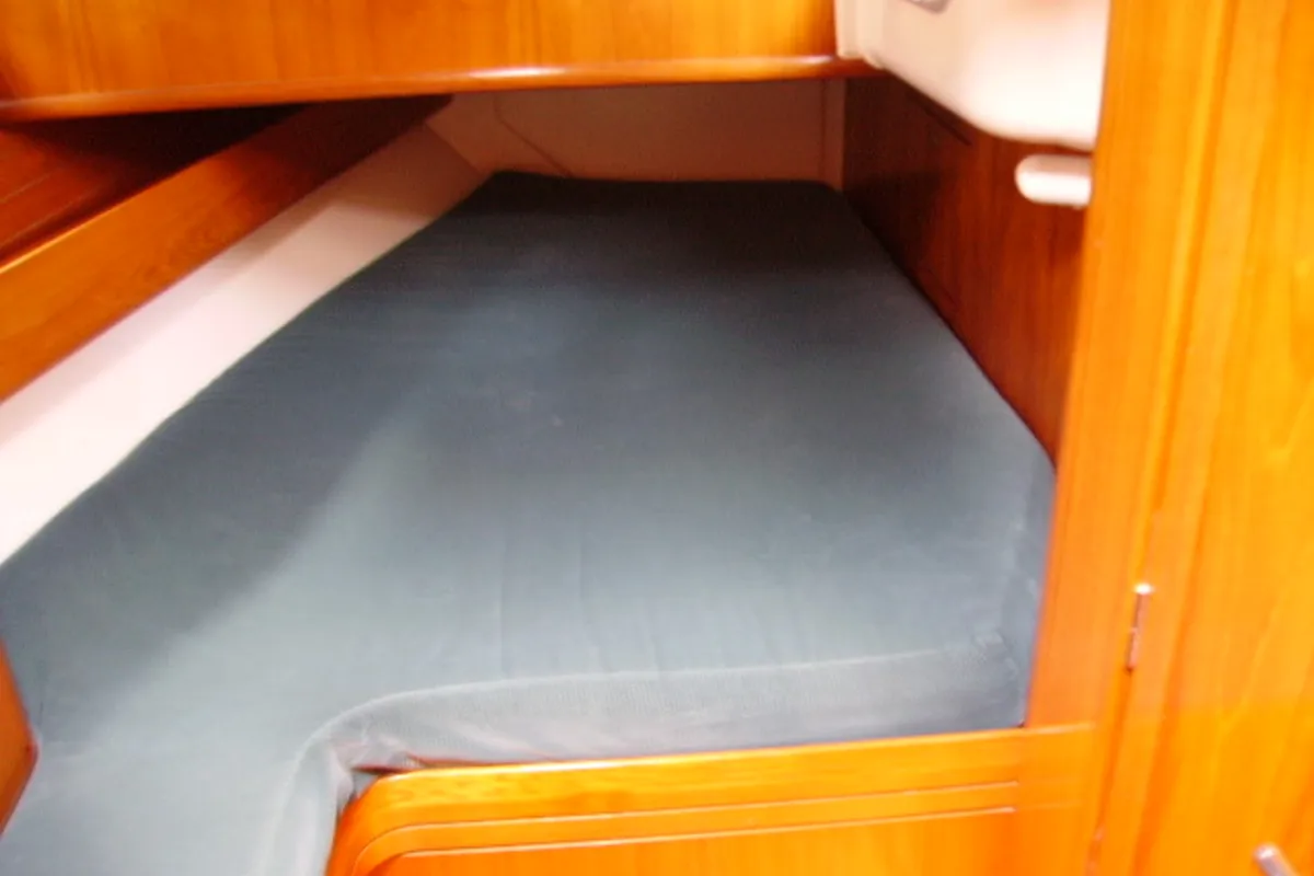 Cabin on Sweet Sue II, a Jeanneau Sun Odyssey 47 sailboat at Athens, Greece