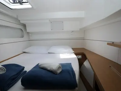Cabin on Kiss me twice, a Excess 12 catamaran at Seget Donji, Croatia