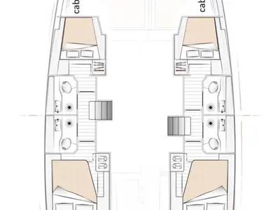 Floor plan of Kiss me twice, a Excess 12 catamaran at Seget Donji, Croatia