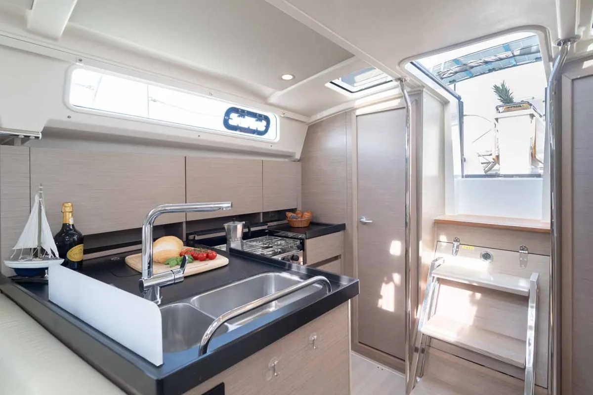 Galley of Daydream, a Hanse 388 sailboat at Grad Šibenik, Croatia