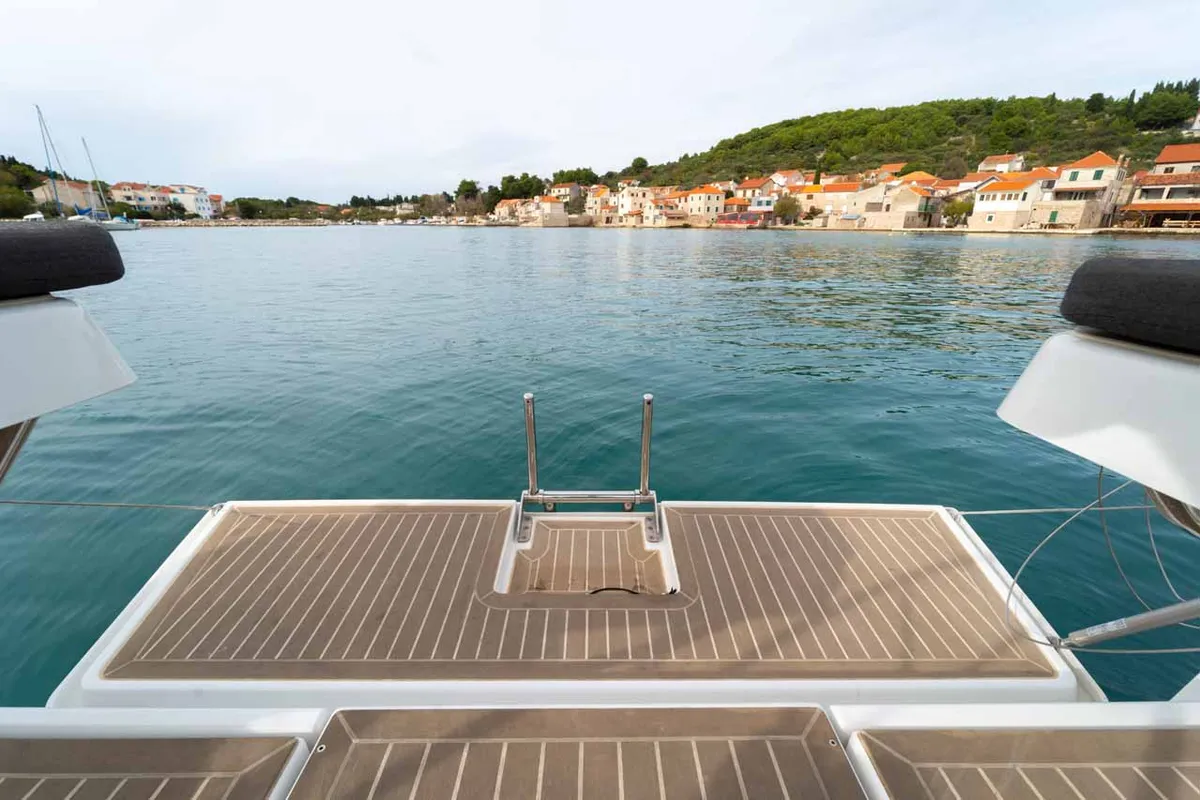 Deck of Daydream, a Hanse 388 sailboat at Grad Šibenik, Croatia