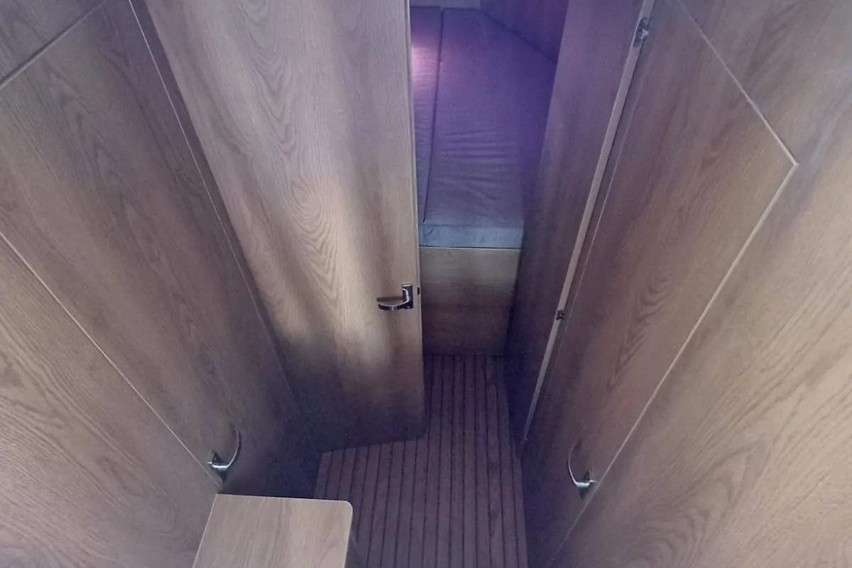 Cabin on Šolta, a Nikhen Aquasun 34 Sedan LP motor yacht at Seget Donji, Croatia