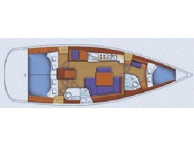 Floor plan of Alboran XXX Cubalibre (Las Galletas), a Beneteau Oceanis 43 sailboat at Elephant Butte Estates, United States