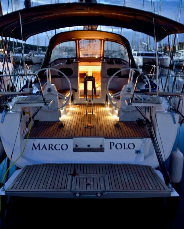 Cockpit of Marco Polo, a Elan Impression 40 sailboat at Šibenik, Croatia