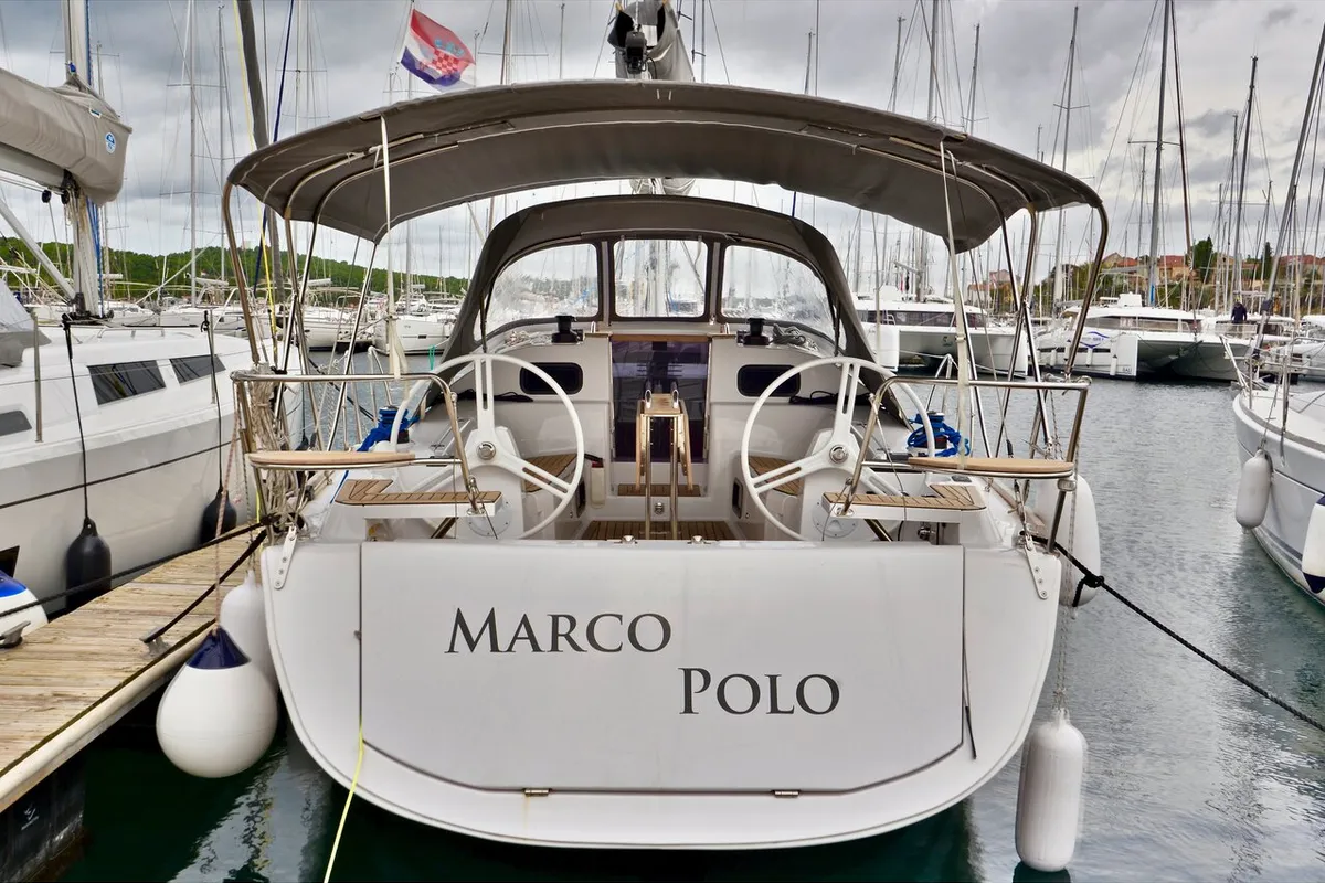 Cockpit of Marco Polo, a Elan Impression 40 sailboat at Šibenik, Croatia