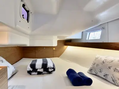 Cabin on Marco Polo, a Elan Impression 40 sailboat at Šibenik, Croatia