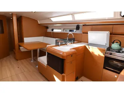 Galley of Pasithea, a Jeanneau Sun Odyssey 439 sailboat at Volos, Greece