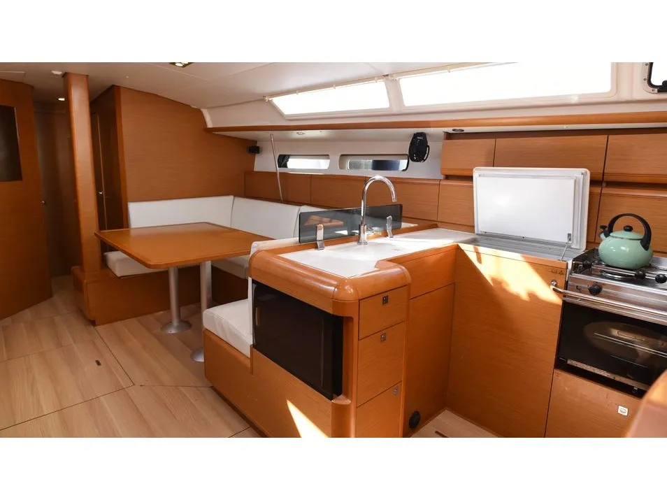 Galley of Pasithea, a Jeanneau Sun Odyssey 439 sailboat at Volos, Greece