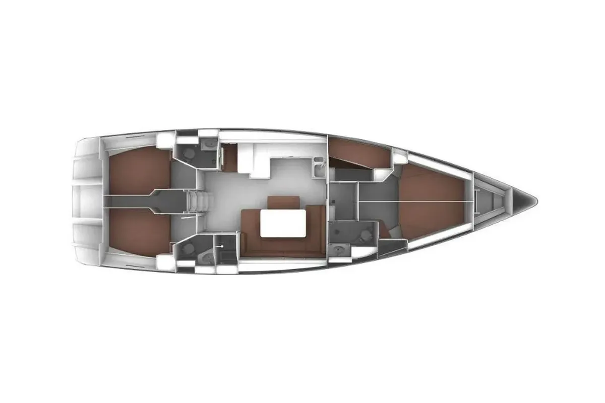 Floor plan of Vivi, a Bavaria 51 Cruiser sailboat at Municipal Unit of Lefkada, Greece