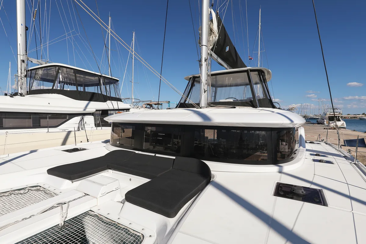 Deck of NUVOLA, a Lagoon 46 catamaran at Općina Sukošan, Croatia
