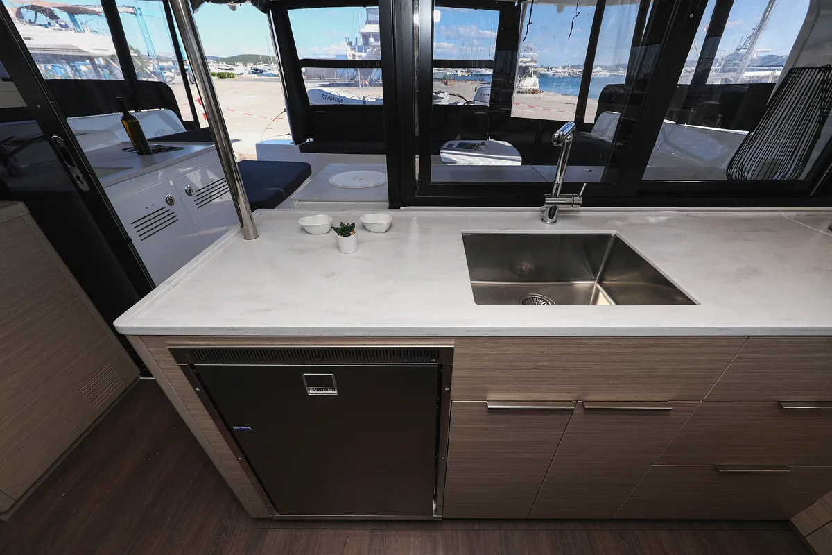 Galley of NUVOLA, a Lagoon 46 catamaran at Općina Sukošan, Croatia