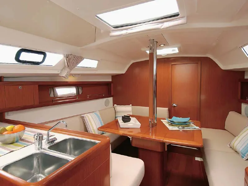 Salon of Marilou, a Beneteau Oceanis 34 sailboat at Municipal Unit of Nea Peramos, Greece