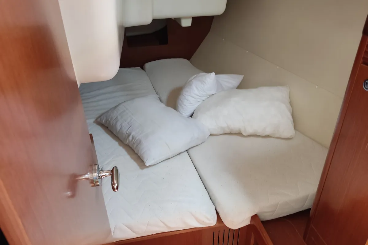 Cabin on Marilou, a Beneteau Oceanis 34 sailboat at Municipal Unit of Nea Peramos, Greece