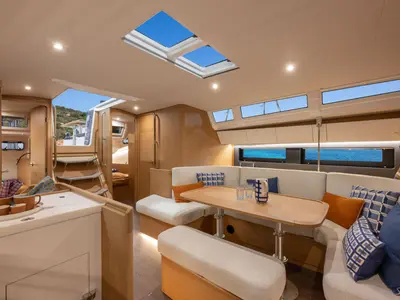 Salon of Jeanneau Sun Odyssey 455, a sailboat at Road Town, British Virgin Islands