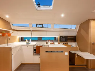 Galley of Jeanneau Sun Odyssey 455, a sailboat at Road Town, British Virgin Islands