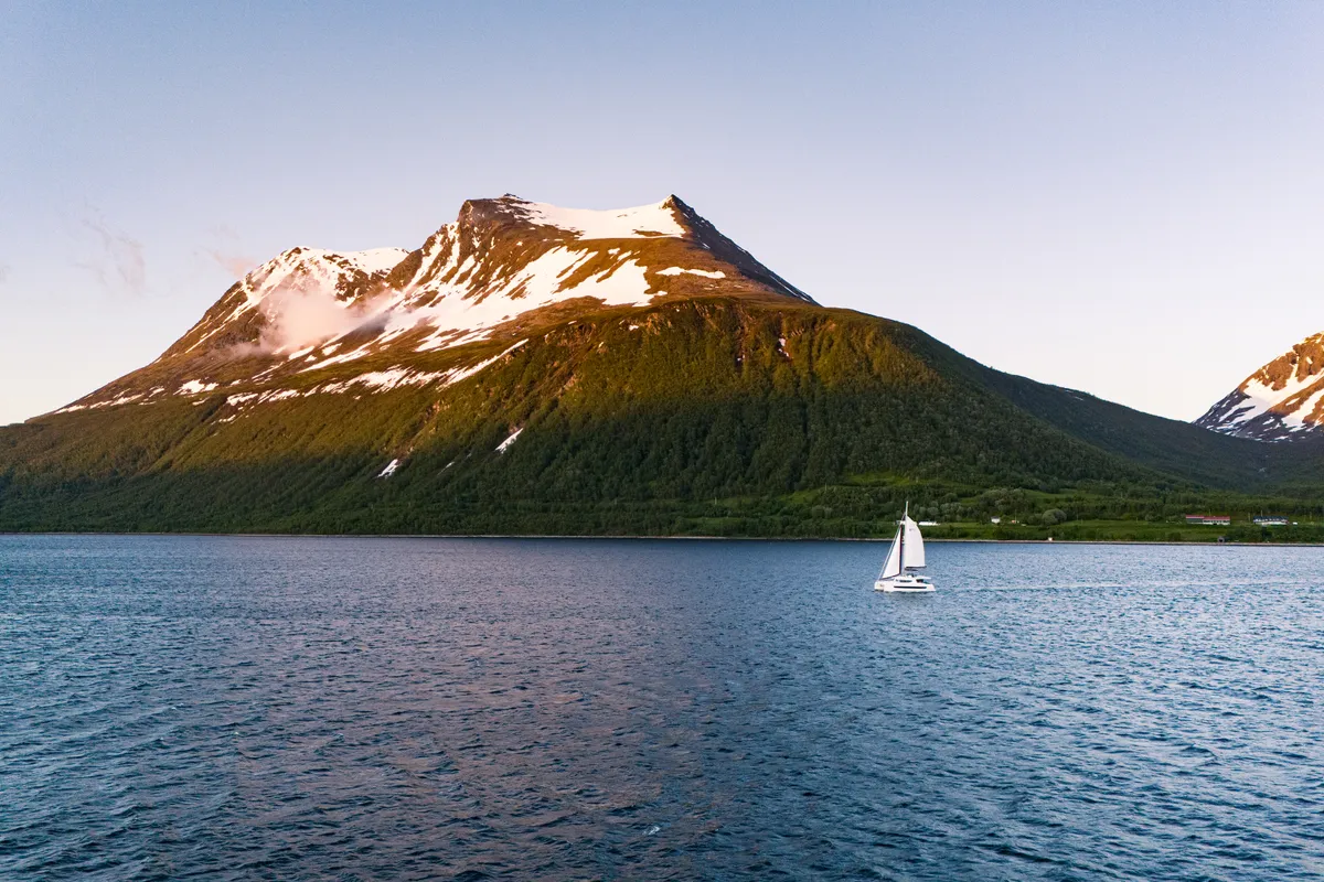 Exterior view of Arctic Wonder, a Bali 4.6 catamaran at Tromsø, Norway