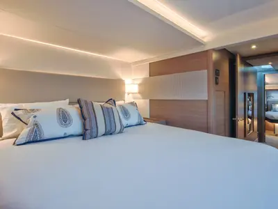Cabin on So Blue, a Leopard 53 PC catamaran at Grimaud, France