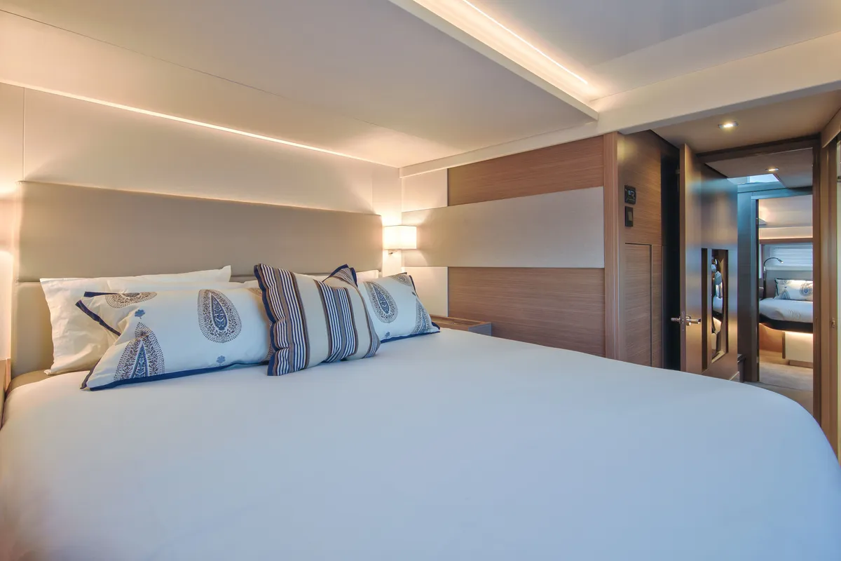 Cabin on So Blue, a Leopard 53 PC catamaran at Grimaud, France