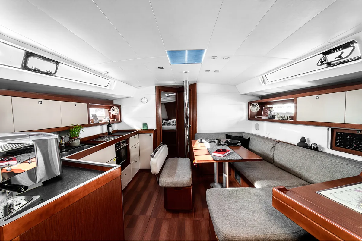 Salon of Diana, a Beneteau Oceanis 45 sailboat at Grad Šibenik, Croatia
