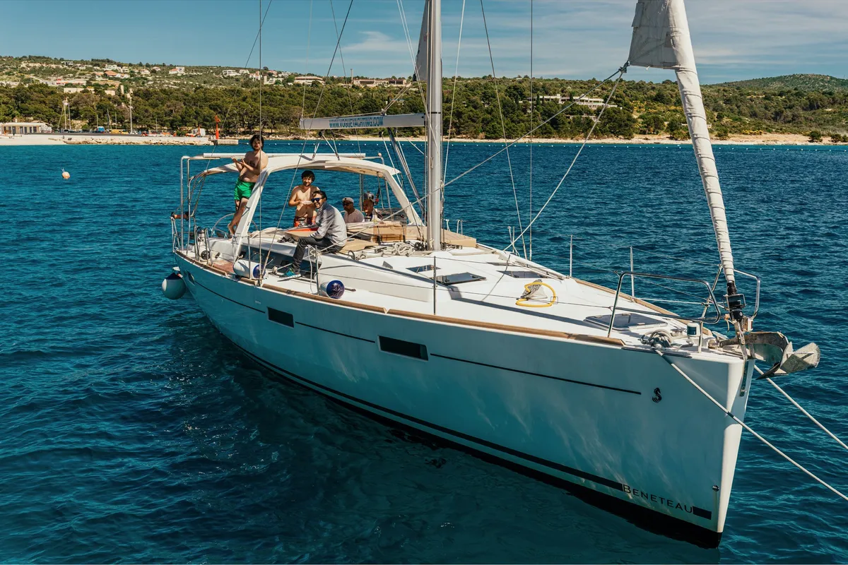 Exterior view of Diana, a Beneteau Oceanis 45 sailboat at Grad Šibenik, Croatia