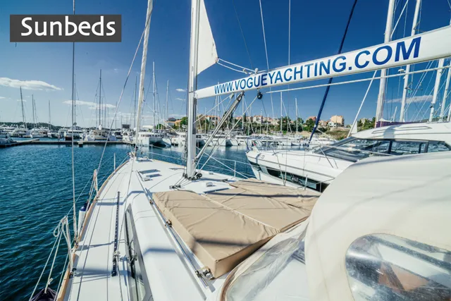Deck of Diana, a Beneteau Oceanis 45 sailboat at Grad Šibenik, Croatia