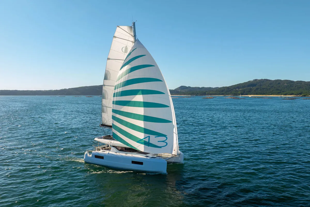 Exterior view of Find Us II, a Lagoon 43 - 3 + 1 cab. OW catamaran at Grad Kaštela, Croatia