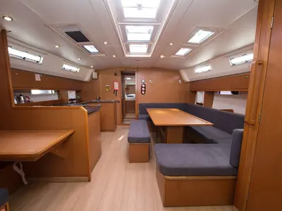 Salon of Bavaria Cruiser 50, a sailboat at Fethiye, Turkey