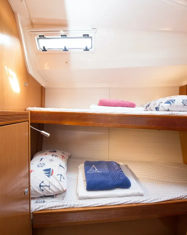 Cabin on Bavaria Cruiser 50, a sailboat at Fethiye, Turkey
