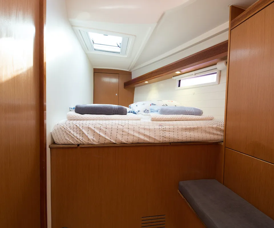 Cabin on Bavaria Cruiser 50, a sailboat at Fethiye, Turkey