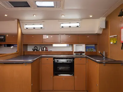 Galley of Bavaria Cruiser 50, a sailboat at Fethiye, Turkey