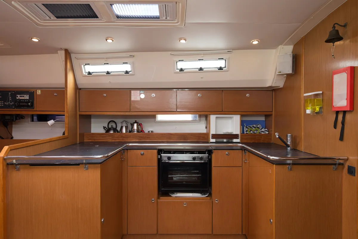 Galley of Bavaria Cruiser 50, a sailboat at Fethiye, Turkey