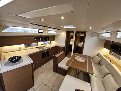 Galley of Lena, a Beneteau Oceanis 46.1 sailboat at Kos, Greece