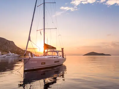 Exterior view of Lena, a Beneteau Oceanis 46.1 sailboat at Kos, Greece