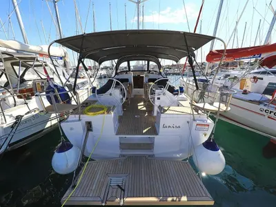 Cockpit of Ianira, a Elan Impression 45.1 sailboat at Biograd na Moru, Croatia