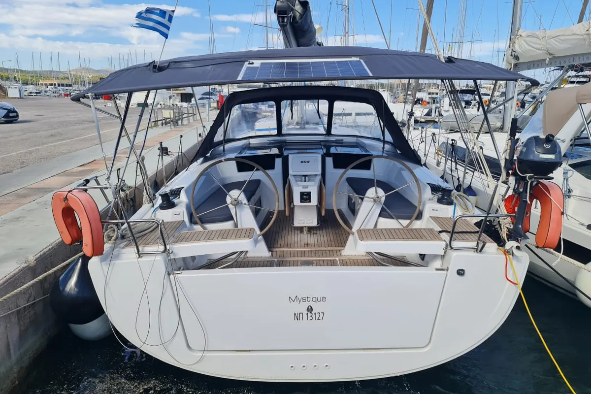 Exterior view of Mystique, a Hanse 418 sailboat at Municipal Unit of Ellomenos, Greece