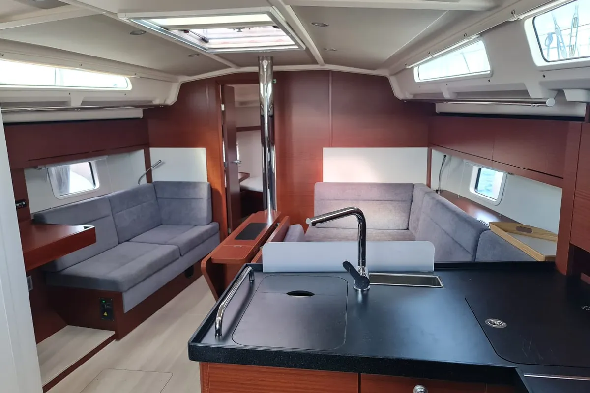 Galley of Mystique, a Hanse 418 sailboat at Municipal Unit of Ellomenos, Greece