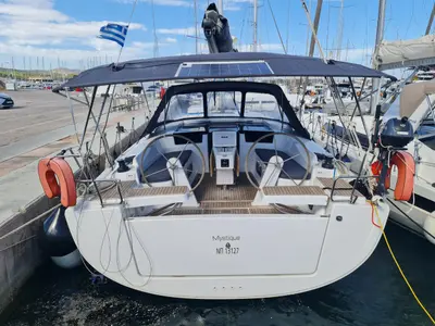 Cockpit of Mystique, a Hanse 418 sailboat at Municipal Unit of Ellomenos, Greece