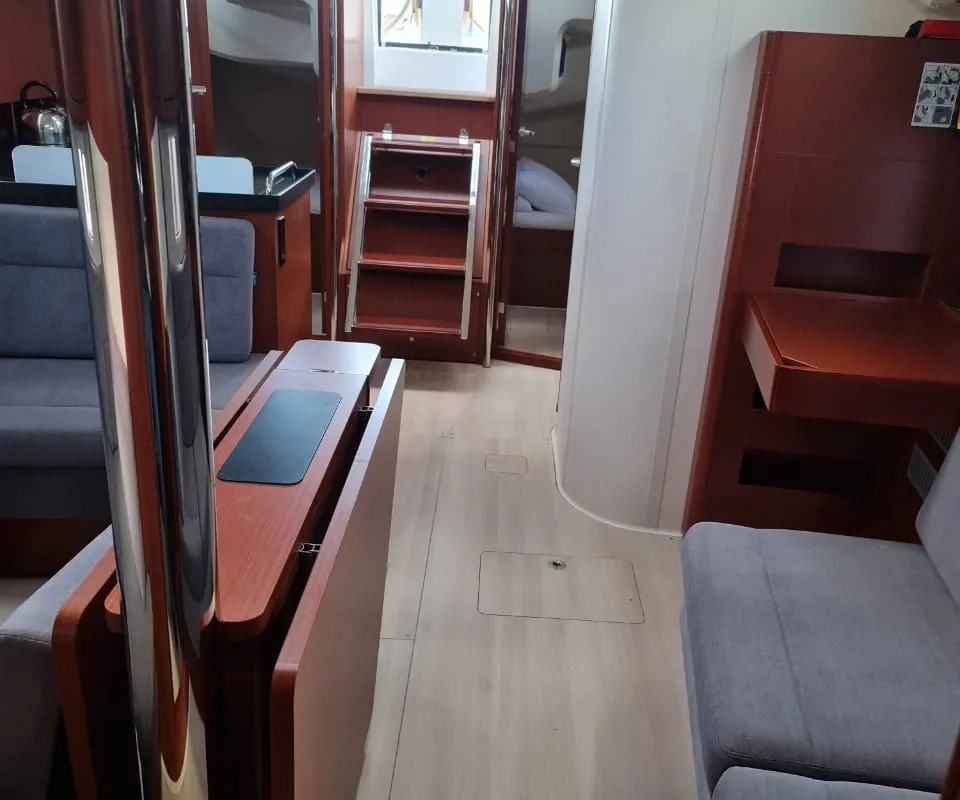 Salon of Mystique, a Hanse 418 sailboat at Municipal Unit of Ellomenos, Greece