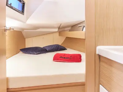 Cabin on Ship Happens, a Dehler 38 sailboat at Punat, Croatia