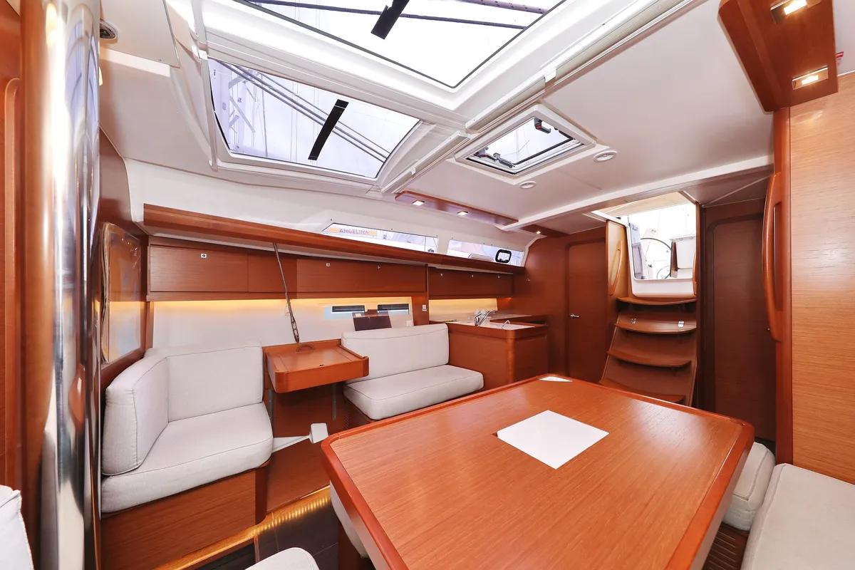Salon of Neptune, a Dufour 412 GL sailboat at Grad Biograd na Moru, Croatia