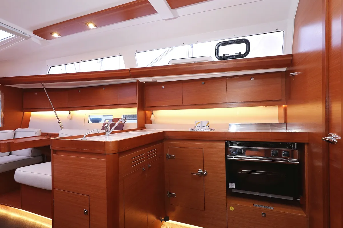 Galley of Neptune, a Dufour 412 GL sailboat at Grad Biograd na Moru, Croatia