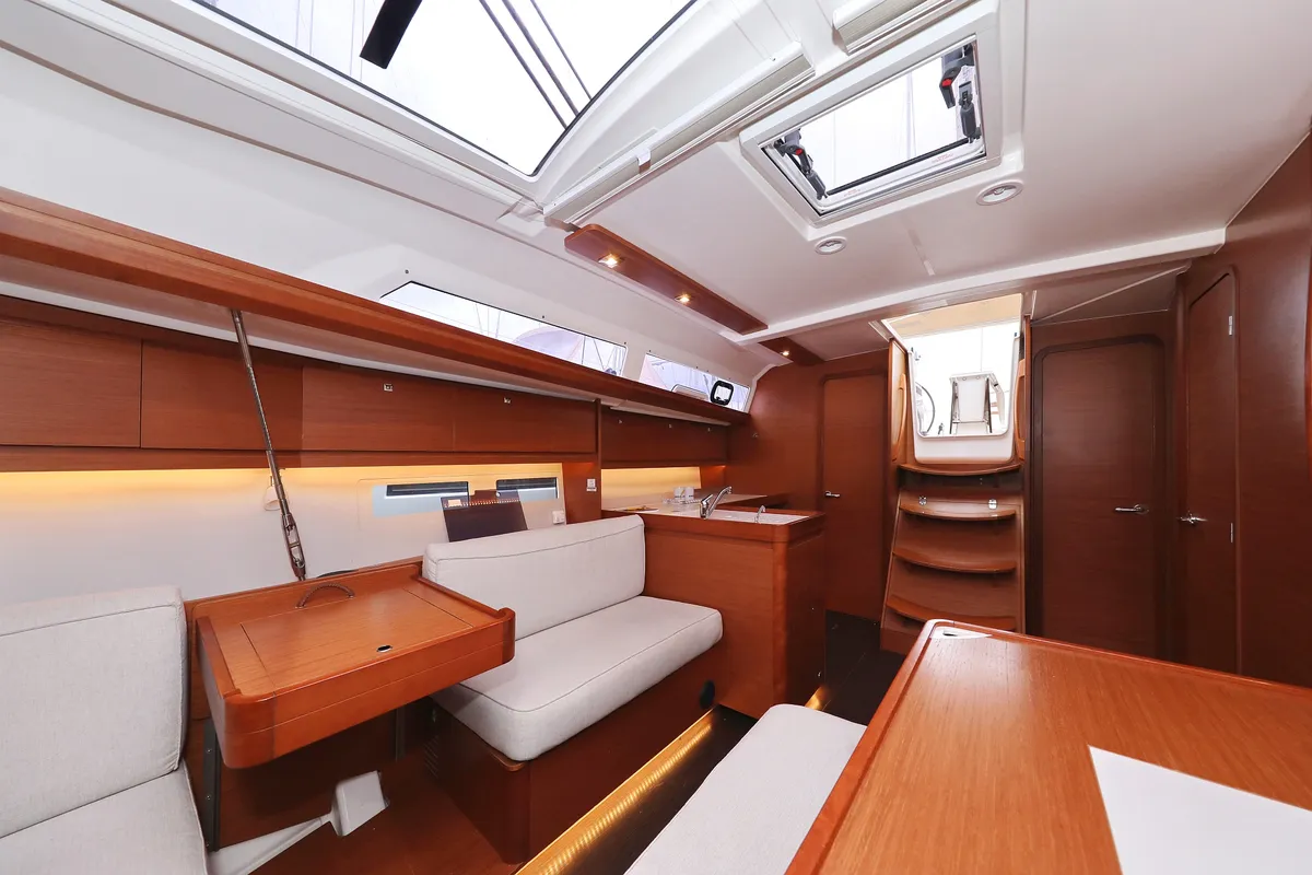 Salon of Neptune, a Dufour 412 GL sailboat at Grad Biograd na Moru, Croatia