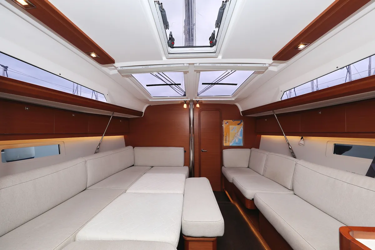 Salon of Neptune, a Dufour 412 GL sailboat at Grad Biograd na Moru, Croatia