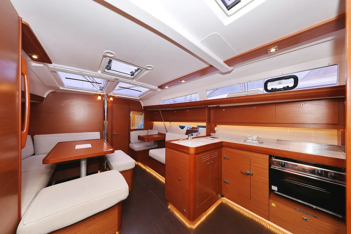 Salon of Neptune, a Dufour 412 GL sailboat at Grad Biograd na Moru, Croatia