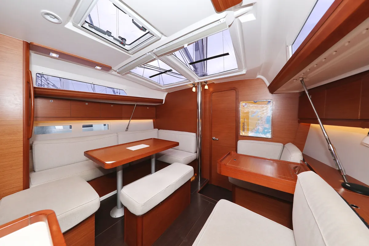 Salon of Neptune, a Dufour 412 GL sailboat at Grad Biograd na Moru, Croatia